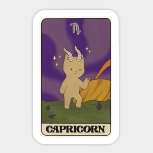 Capricorn cat tarot card astrology cottagecore illustration Sticker